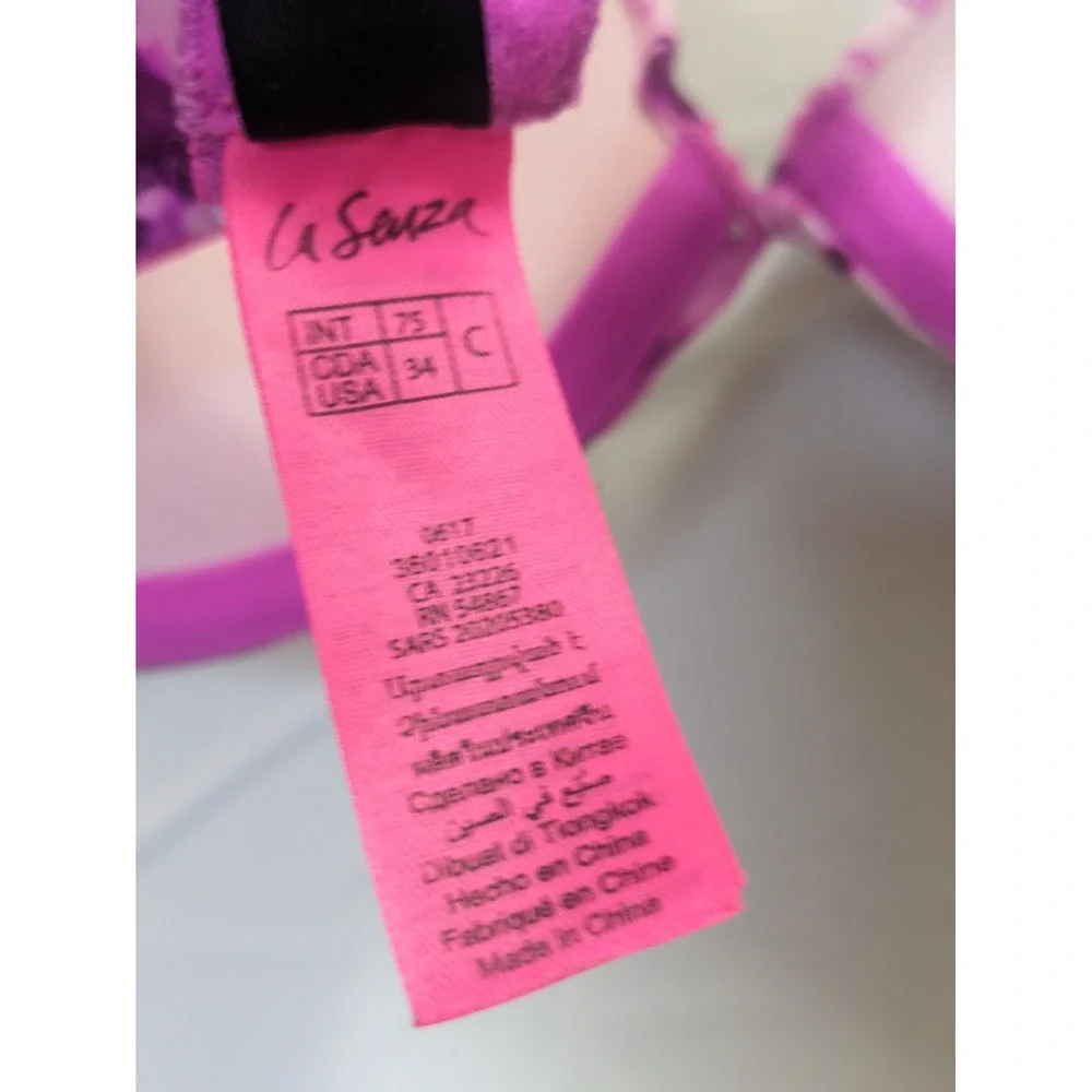 La Senza REMIX Push Up Bra Purple‎ Pink Tie Dye C34 - Picture 2 of 7